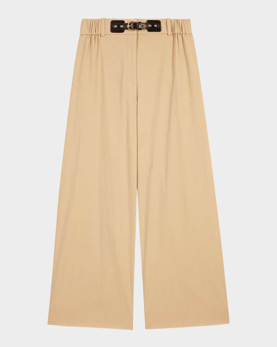 Piuma Wide-Leg Cotton Gabardine Trousers
